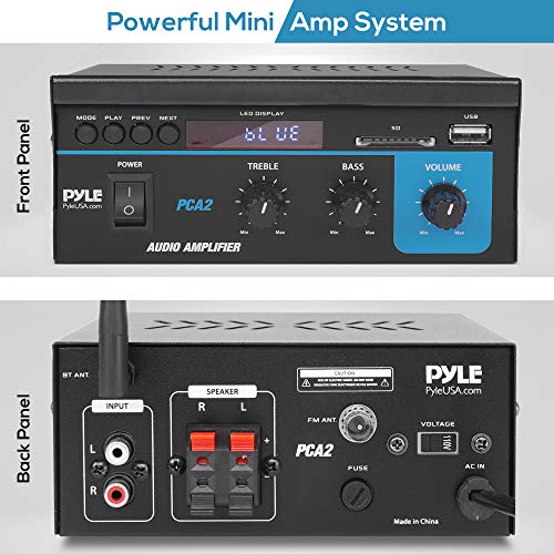 Load image into Gallery viewer, Home Audio Power Amplifier System 2X40W Mini Dual Channel Sound Stereo Receiver Box w/ LED For Amplified Speakers, CD Player, Theater via 3.5mm RCA for Studio, Home Use Pyle PCA2