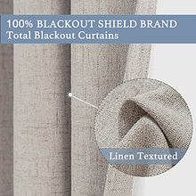 Load image into Gallery viewer, 100% Blackout Patio Door Curtain Extra Wide Curtain Panels Sliding Glass Door Curtain Linen Textured Look Grommet Blackout Curtains 84 Inch Length, 100&quot; x 84&quot;, Beige
