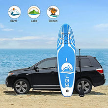 Load image into Gallery viewer, LBW Inflatable Stand Up Paddle Board SUP Paddleboard with Premium SUP Accessories &amp; Waterproof Backpack, Adjustable 3 Pieces Paddle, Non-Slip Deck, Youth &amp; Adult ISUP

