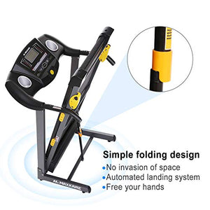 MaxKare Folding Treadmill Electric Motorized Running Machine 17'' Wide Tread Belt w/Incline LCD Display and Cup Holder Easy Assembly with 15 Preset Programs Perfect for Home Use