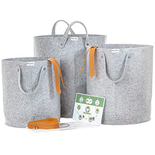 Load image into Gallery viewer, FELFA Storage Basket Set 3 - Decorative Floor Bins with Handles, Blanket Baskets for Living Room, Hamper for Toys, Plant Basket.
