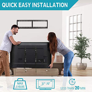 MOUNTUP Tilting TV Wall Mount Bracket for Most 37-70 Inches TVs, TV Mount with 10 Degrees Smooth Tilt, Low Profile TV Wall Mount, Easy Install on 16", 18", 24" Studs Loading Capacity 110 lbs MU0008