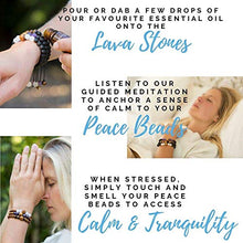 Load image into Gallery viewer, Set of 3 Anxiety Bracelet For Women | Essential Oil Bracelets, Lava Rock Diffuser Bracelets For Women with Rose Quartz, Amethyst, Tiger's Eye, Sandalwood. Gift Box. Gift Card + Extra Satin Bag.
