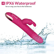 Load image into Gallery viewer, BOMBEX Beaded Thrusting Rabbit Vibrator William, 9.8" Triple Action G Spot Vibrator with Independent Clitoral Stimulator, 10 Patterns, Waterproof &amp; Rechargeable Sex Toys for Women, Rose
