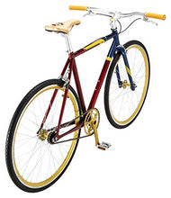 Load image into Gallery viewer, Captain Marvel Single-Speed Fixie Style Bike by Schwinn, Featuring 58cm/Large Steel Stand-Over Frame with 700C Wheels and Flip-Flop Hub, Perfect for Urban Commuting and City Riding, in Red/Blue/Gold
