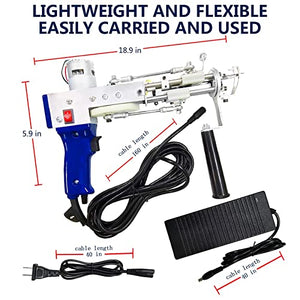 BLBO Tufting Gun,Cut Pile and Loop Pile 2in1 Dual-Use rug gun rug making kit,Embroidery Machine punch needle kit DIY Efficient Hand-Held Knitting Machine 5-45 Stitches/Sec(Tufting Gun kit Adjustable)