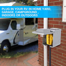 Load image into Gallery viewer, MICTUNING 50 Amp 125/250 Volt RV Power Outlet Box, Electrical NEMA 14-50R Receptacle Panel Enclosed Lockable Weatherproof Outdoor Electric Car Generator for RV Camper Travel Trailer Motorhome
