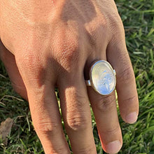 Load image into Gallery viewer, Dur e Najaf Ring Silver | خاتم در النجف الاصلي | AlAliGems | Genuine Dur E Najaf Stone Ring | Engraved Ya Hayder Size 10.75
