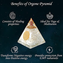 Load image into Gallery viewer, Orgone Pyramid | Selenite Orgonite Pyramid for Peace, Calm &amp; Positive Energy | Healing Crystal Gemstone Pyramid | Orgone Pyramid Crystal - Handmade In India
