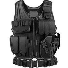 Load image into Gallery viewer, HUNTSEN Tactical Vest for Men Lightweight Adjustable Outdoor Training Breathable Vest for Adults with Detachable Belt
