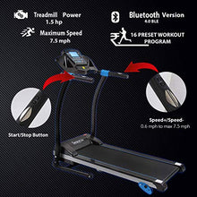 Load image into Gallery viewer, SereneLife Smart Digital Folding Treadmill - Electric Foldable Exercise Fitness Machine, Large Running Surface, 3 Incline Settings, 16 Preset Program, Sports App for Running &amp; Walking (SLFTRD25)
