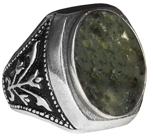 Falcon Jewelry 925 Shipping, Sterling Silver Mens Ring, Natural Moss Agate Gemstone, Free Express Shipping