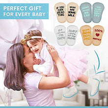 Load image into Gallery viewer, SurBaby Baby Socks Gift Set- Cute &amp; Funny Unique Baby Shower Gifts &amp; Registry Idea-Baby Gift Sets Unisex – 90% Cotton, Anti Slip, Cutest Gift Box – Socks with Funny Sayings (4 Unique Pairs)
