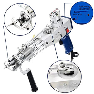 BLBO Tufting Gun,Cut Pile and Loop Pile 2in1 Dual-Use rug gun rug making kit,Embroidery Machine punch needle kit DIY Efficient Hand-Held Knitting Machine 5-45 Stitches/Sec(Tufting Gun kit Adjustable)