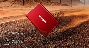 SAMSUNG T7 Portable SSD 1TB - Up to 1050MB/s - USB 3.2 External Solid State Drive, Red (MU-PC1T0R/AM)