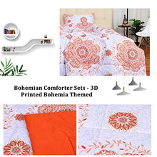 Load image into Gallery viewer, uxcell Twin 2-Piece Bohemian Orange Comforter Sets - 3D Printed Bohemia Themed - All-Season Down Alternative Quilted Duvet - Reversible Design - Includes 1 Comforter, 1 Pillow Case

