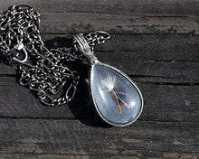 Load image into Gallery viewer, Handmade Dandelion Seed Necklace for Women, Wish Gift Idea, Quality Glass, Not Resin, Louisiana Artisan USA
