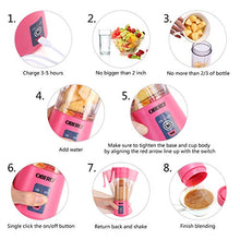 Load image into Gallery viewer, Portable Blender, OBERLY Smoothie Juicer Cup - Six Blades in 3D, 13oz Fruit Mixing Machine with 2000mAh USB Rechargeable Batteries, Ice Tray, Detachable Cup
