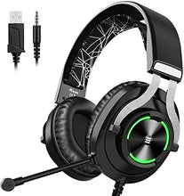 Load image into Gallery viewer, EKSA PS4 Gaming Headset PS4 Headset with Noise Cancelling Mic &amp; RGB Light - Gaming Headphones for PC, Laptop, Xbox One Controller (Adapter Not Included), PS4, Nintendo Switch - 3.5mm Cable
