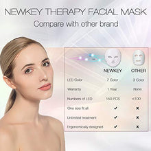 Load image into Gallery viewer, Led Face Mask, NEWKEY Led Light Therapy 7 Color Facial Skin Care Mask - with Clinically Proven Blue &amp; Red Light Treatment Acne Photon Mask - Korea PDT Technology for Acne Reduction/Skin Rejuvenation

