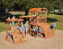 Load image into Gallery viewer, Little Tikes Real Wood Adventures Wildcat Falls Exclusive Wooden Outdoor Playset Playground with Slide, Swing Set and Climbing Wall for Kids Backyard Kids Activity, Amazon Exclusive
