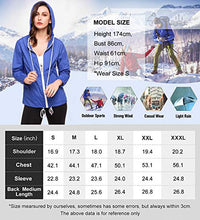 Load image into Gallery viewer, Soteer Women&#39;s Waterproof Raincoat Outdoor Hooded Rain Jacket Windbreaker (Lake Blue XL)
