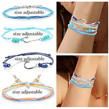 Load image into Gallery viewer, CASSIECA 19 Pcs Surfer Wave Strand Bracelet for Womens Mens Beach Wax Wrap Rope Bracelet Anklet Set Adjustable Friendship Handcrafted Waterproof Fashion Charm Jewelry
