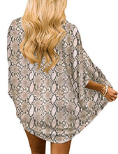Load image into Gallery viewer, Women&#39;s Snake Print Tops Kimono Cover Ups Shirts Summer Chiffon Beach Boho Sheer Cardigan S
