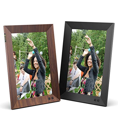 Nixplay Smart Digital Picture Frame Bundle - 10 inch Black and Wood Effect