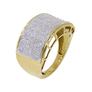 0.77 Carat (Ctw) 10K Gold Round White Diamond Men's Micropave Hip Hop Pinky Ring 3/4 CT (8)