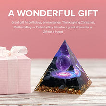Load image into Gallery viewer, Hopeseed Orgone Pyramid for Positive Energy, Orgonite Amethyst&amp;Obsidian Healing Crystal Pyramids for Reduce Stress Chakra Reiki Healing Meditation Attracts Lucky and Success
