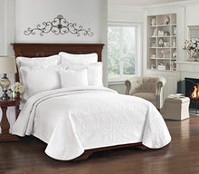 Load image into Gallery viewer, Historic Charleston King Charles Bedding Coverlet Bedspread, Luxurious, Embossed, Matelasse, 100% Cotton, King, White

