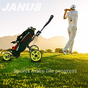 Janus Golf Push Cart, Golf cart for Golf Clubs, Golf Pull cart for Golf Bag, Golf Push carts 3 Wheel Folding, Golf Accessories for Men Women/Kids Practice and Game