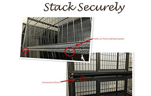 Homey Pet 37" Heavy Duty Metal Open Top Cage w/Floor Grid, Casters and Tray