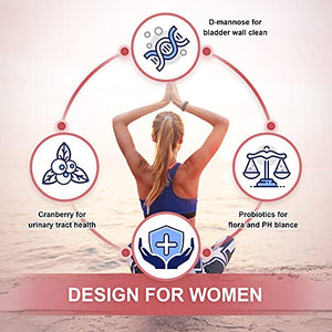 Probiotics-for-Women Prebiotics-and-Probiotics-Powder, 100-Billion-CFUs 45-Day-Supply, Women's-Probiotic with D-Mannose and Cranberry for Urinary Tract/Gut/ Digestive Health/Weight Management