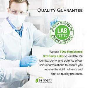 EZ Melts B12 as Methylcobalamin, 2,500 mcg, Sublingual Vitamins, Vegan, Zero Sugar, Natural Cherry Flavor, 90 Fast Dissolve Tablets