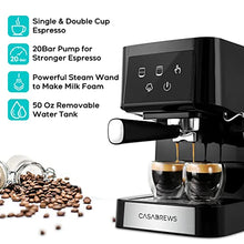 Load image into Gallery viewer, 20 Bar Espresso Machine, Professional Espresso Maker with Milk Frother Steam Wand, Compact Espresso Coffee Maker and Cappuccino Machine With Touch Screen Panel for Cappuccino or Latte, Gift for Wife
