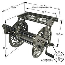 Load image into Gallery viewer, Liberty Garden 707 Decorative Wall Mount Garden Guide Hose Reel, Bronze
