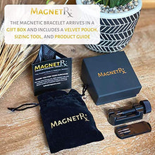 Load image into Gallery viewer, MagnetRX® Ultra Strength Magnetic Bracelet - Arthritis Pain Relief &amp; Carpal Tunnel Relief Magnetic Therapy Bracelets for Men - Adjustable with Sizing Tool (Silver &amp; Gold)
