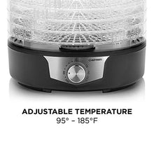 Load image into Gallery viewer, Chefman 5-Tray Food Dehydrator, 11.4-Inch Transparent Trays, Adjustable Temperature Control, Easily Create Dried Snacks For The Family, Prepare Fruits, Jerky, Vegetables, Meats, &amp; Herbs
