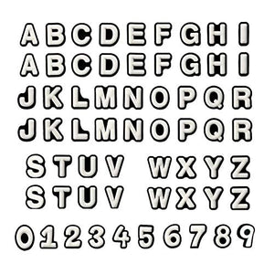 Kinear 62Pcs Glow in Dark Cool Letters and Numbers Shoes Charms for Shoes Bands Bracelet Wristband Helloween Party Gifts