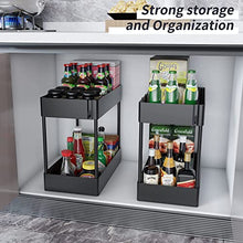 Load image into Gallery viewer, Under Sink Organizer, Under Sink Organizers and Storage Under Sink Shelf 2 Tier Under Sink Organizer Rack Under Sink Storage for Kitchen Bathroom Countertop And Cabinet,Bath Collection Baskets Black
