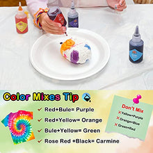 Load image into Gallery viewer, DIY Tie Dye Kits, Emooqi 32 Colours All-in-1 Tie Dye Set contain 32 Bag Pigments, Rubber Bands, Gloves, sealed bag，Apron and Table Covers for Craft Arts Fabric Textile Party DIY Handmade Project
