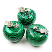 Load image into Gallery viewer, faovramulet Synthetic Green Malachite Stone Carved Appple Figurine Sculpture Statue Healing Crystal Home Ornament Decoration 1.3" Tall
