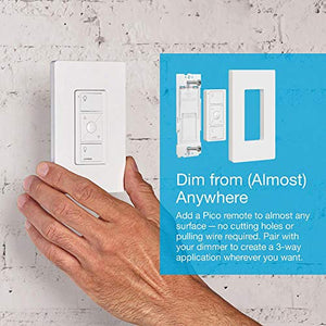 Lutron Caseta Wireless Smart Lighting Dimmer Switch and Remote Kit for Wall & Ceiling Lights, P-PKG1W-WH, White