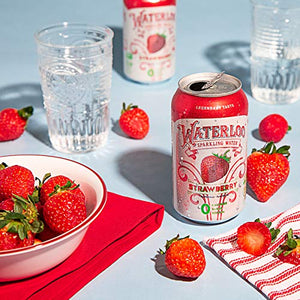 Waterloo Sparkling Water, Strawberry Naturally Flavored, 12 Fl Oz Cans, Pack of 12 | Zero Calories | Zero Sugar or Artificial Sweeteners | Zero Sodium