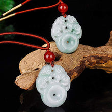Load image into Gallery viewer, Myanmar Emerald Pendant Hand Carved Lucky Amulet Brave Troops Lovers Necklace with Chain for Men Women Gift
