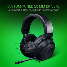 Load image into Gallery viewer, Razer Kraken Gaming Headset: Lightweight Aluminum Frame, Retractable Noise Isolating Microphone, For PC, PS4, PS5, Switch, Xbox One, Xbox Series X &amp; S, Mobile, 3.5 mm Audio Jack, Black
