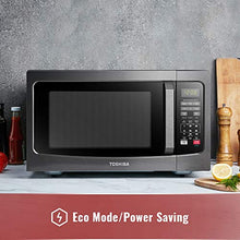 Load image into Gallery viewer, Toshiba EM131A5C-BS Microwave Oven with Smart Sensor, Easy Clean Interior, ECO Mode and Sound On/Off, 1.2 Cu.ft, Black Stainless Steel
