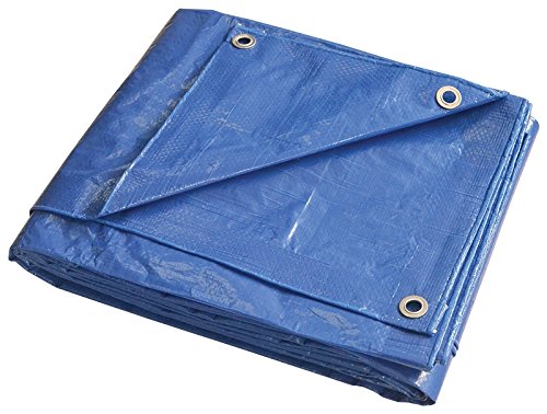 Rocky Mountain Goods Multi Purpose Tarp - 5 mil Thick 8 x 8 Weave - Aluminum Grommets Every 3' - Protective UV for Durability - Reinforced Edge - Tarp for Tent Camping, Bikes, Pool - (8' x 10')